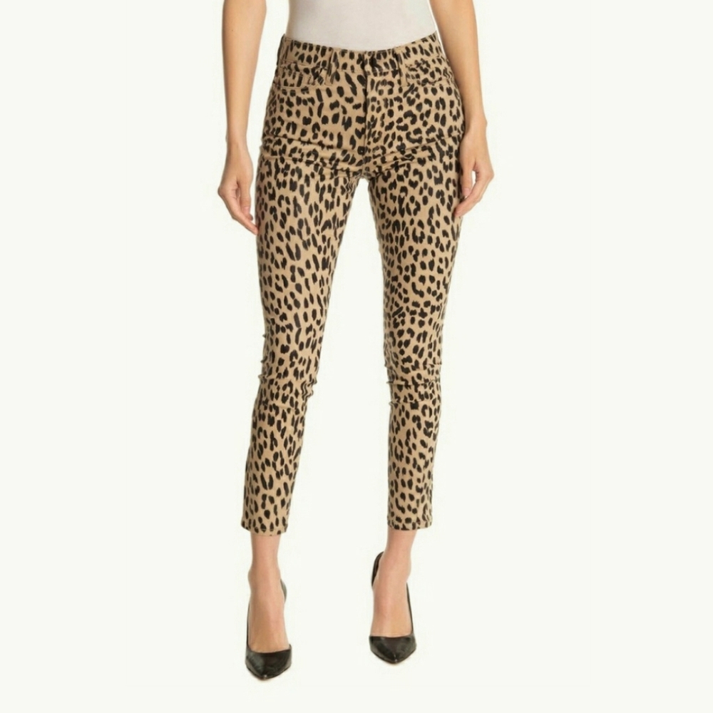 Women’s Joe's Jeans Leopard Print High-Rise Skinny Jeans in Tan and Black 29